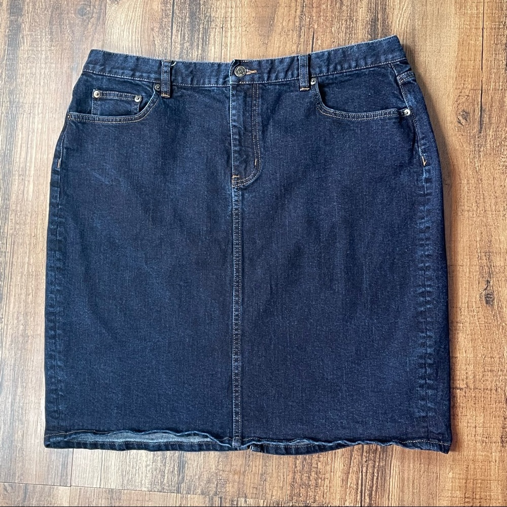 Ladies RALPH LAUREN JEANS CO Dark Wash Jean Skirt 16W